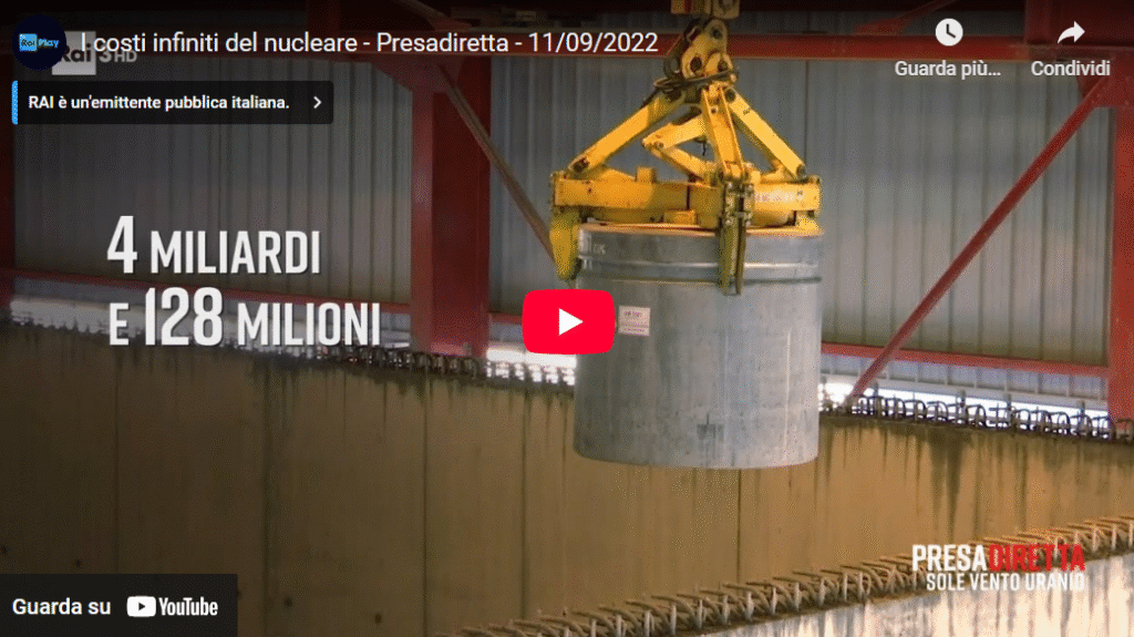 I costi infiniti del nucleare – Presadiretta – 11/09/2022