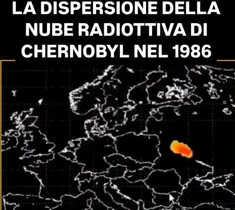 La nube radioattiva di Chernobyl 1986