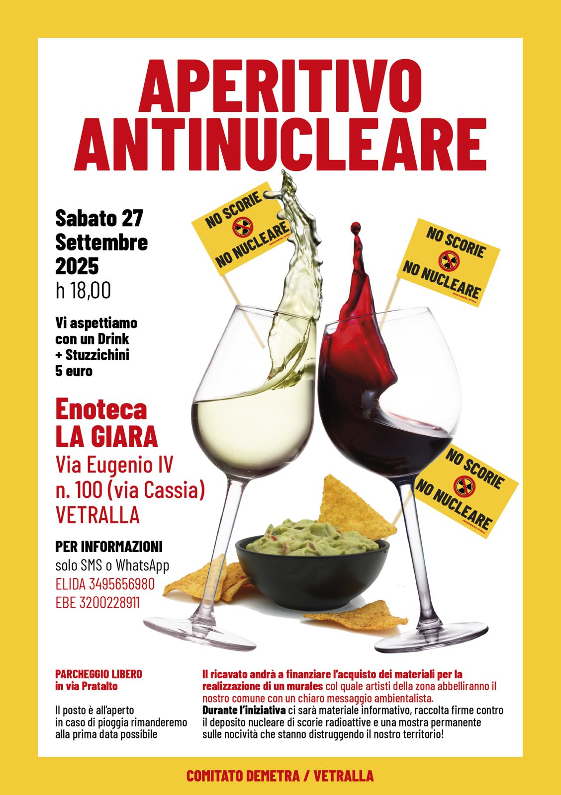 Vetralla, aperitivo antinucleare sabato 27 settembre